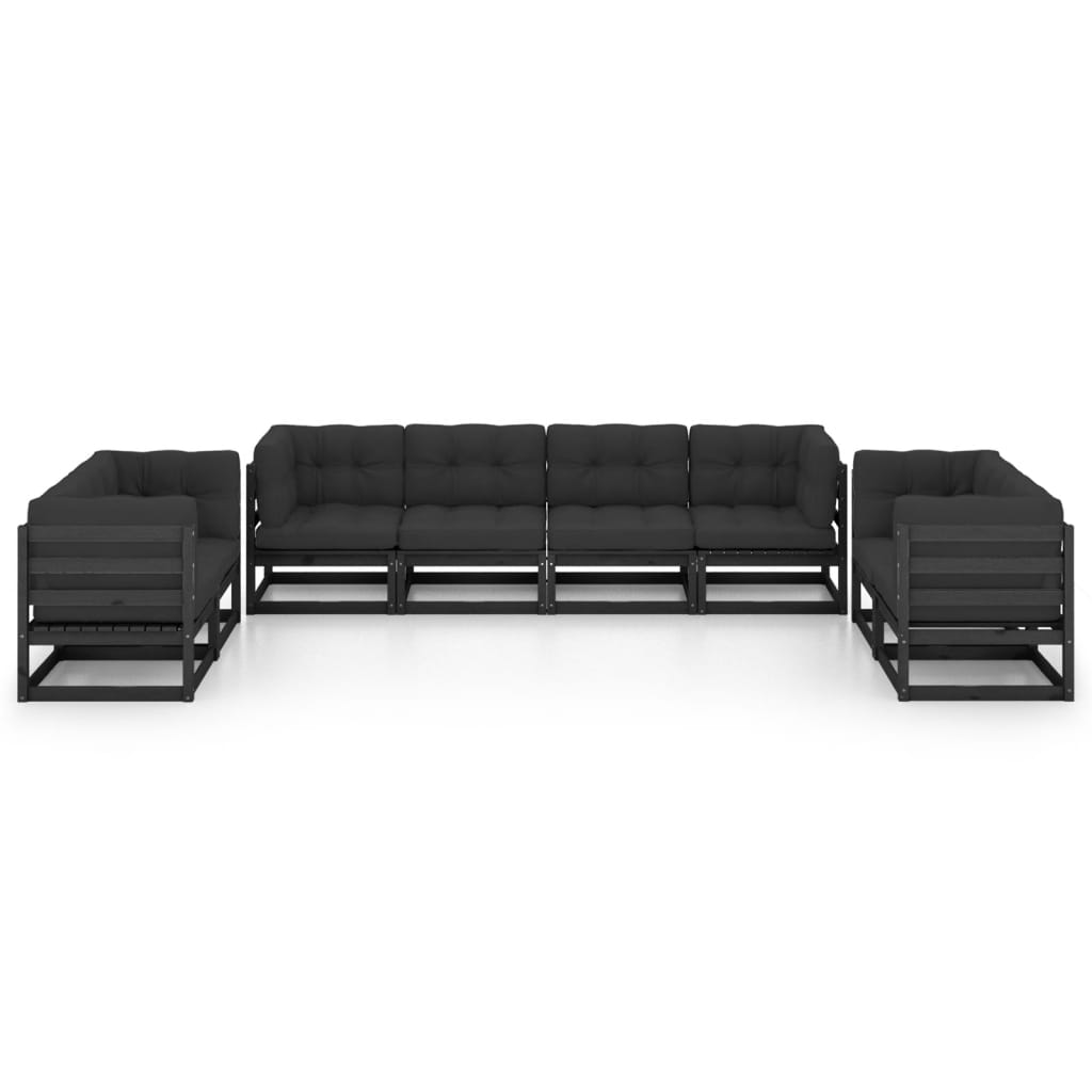 8-tlg. Garten-Lounge-Set mit Kissen Kiefer Massivholz